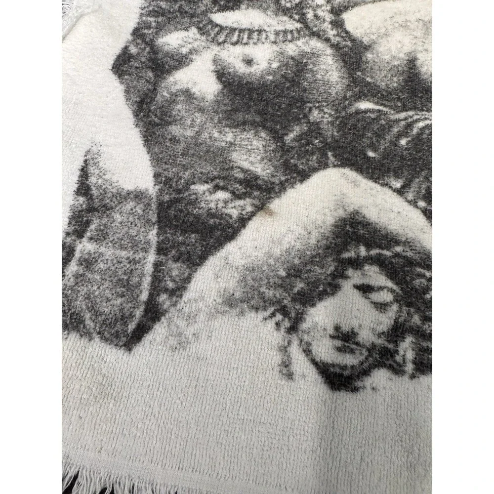Vintage Cannon All Cotton Bath Towel Classical Nude Figures Fringe Ends STAINS